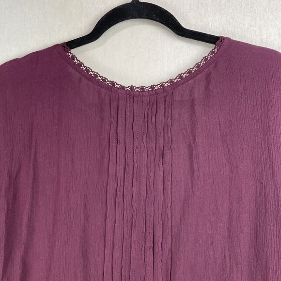 Vintage Gap Tunic Top SZ XL Solid Purple Long Sleeve Fall Autumn Cottagecore NWT - Picture 5 of 16